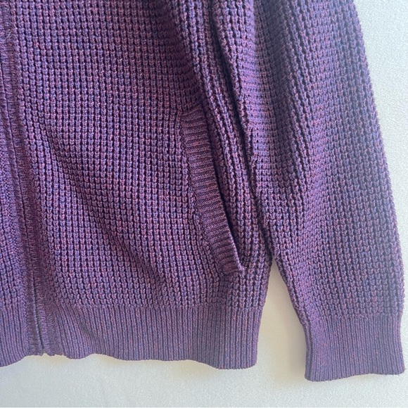 LL Bean Mens Waffle Knit Full Zip Cardigan Maroon Gorpcore Old Money size L - Picture 7 of 16